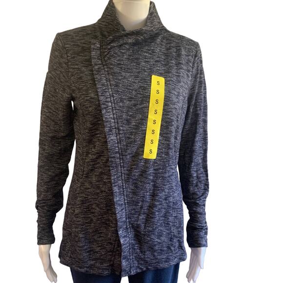 G.H. BASS & CO. Womens Cardigan Knit Zip Black and Gray Jacket Small - Picture 1 of 6